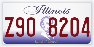 IL license plate Z908204