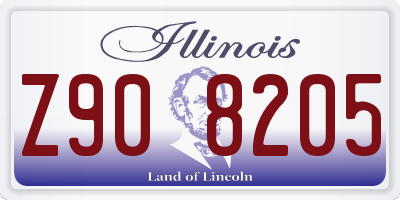 IL license plate Z908205