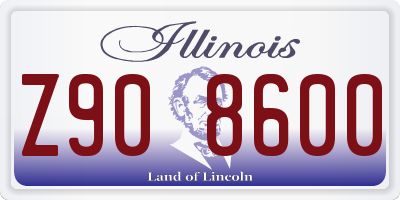 IL license plate Z908600