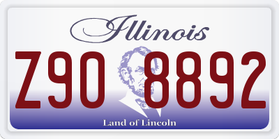 IL license plate Z908892