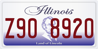 IL license plate Z908920