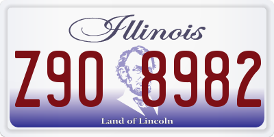 IL license plate Z908982