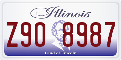 IL license plate Z908987