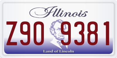 IL license plate Z909381