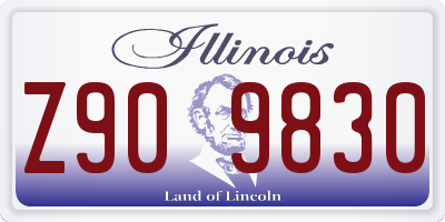 IL license plate Z909830