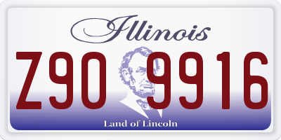IL license plate Z909916