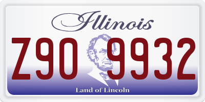 IL license plate Z909932