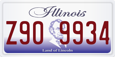 IL license plate Z909934
