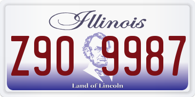 IL license plate Z909987