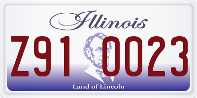 IL license plate Z910023