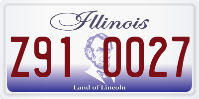 IL license plate Z910027