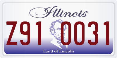IL license plate Z910031