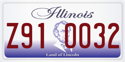 IL license plate Z910032