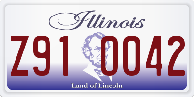 IL license plate Z910042