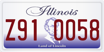 IL license plate Z910058