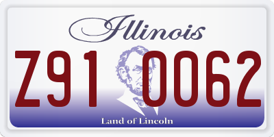 IL license plate Z910062