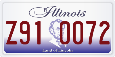 IL license plate Z910072