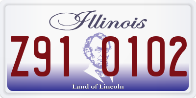 IL license plate Z910102