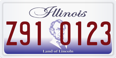 IL license plate Z910123