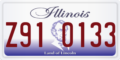 IL license plate Z910133