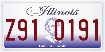 IL license plate Z910191