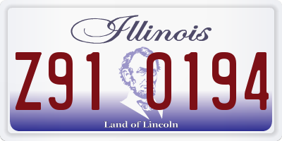 IL license plate Z910194
