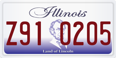 IL license plate Z910205