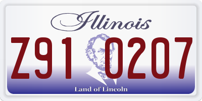 IL license plate Z910207
