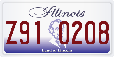 IL license plate Z910208