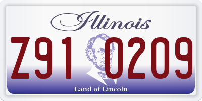 IL license plate Z910209