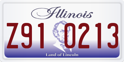 IL license plate Z910213