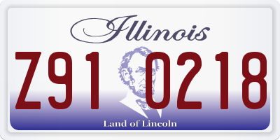 IL license plate Z910218