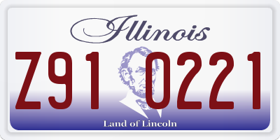 IL license plate Z910221