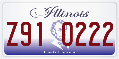 IL license plate Z910222