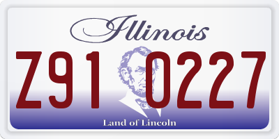IL license plate Z910227