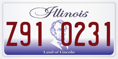 IL license plate Z910231