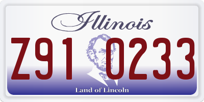 IL license plate Z910233