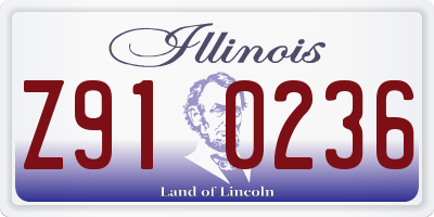 IL license plate Z910236