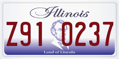 IL license plate Z910237