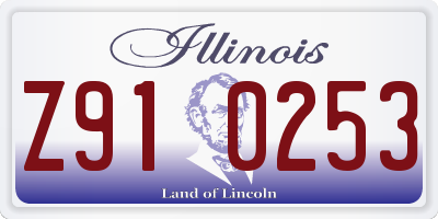 IL license plate Z910253