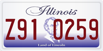 IL license plate Z910259