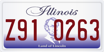 IL license plate Z910263