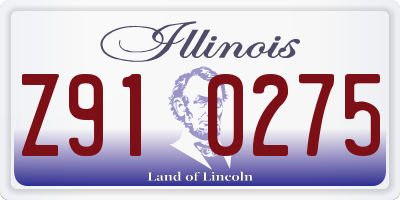 IL license plate Z910275