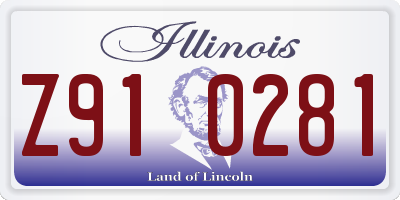 IL license plate Z910281