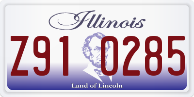 IL license plate Z910285
