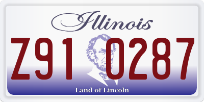IL license plate Z910287