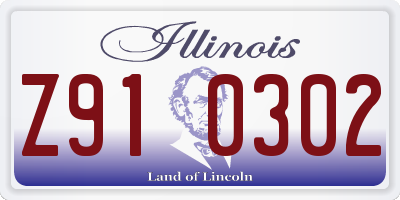 IL license plate Z910302