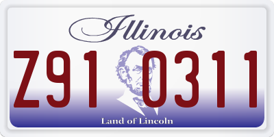 IL license plate Z910311