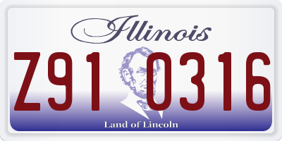 IL license plate Z910316