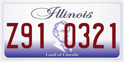 IL license plate Z910321